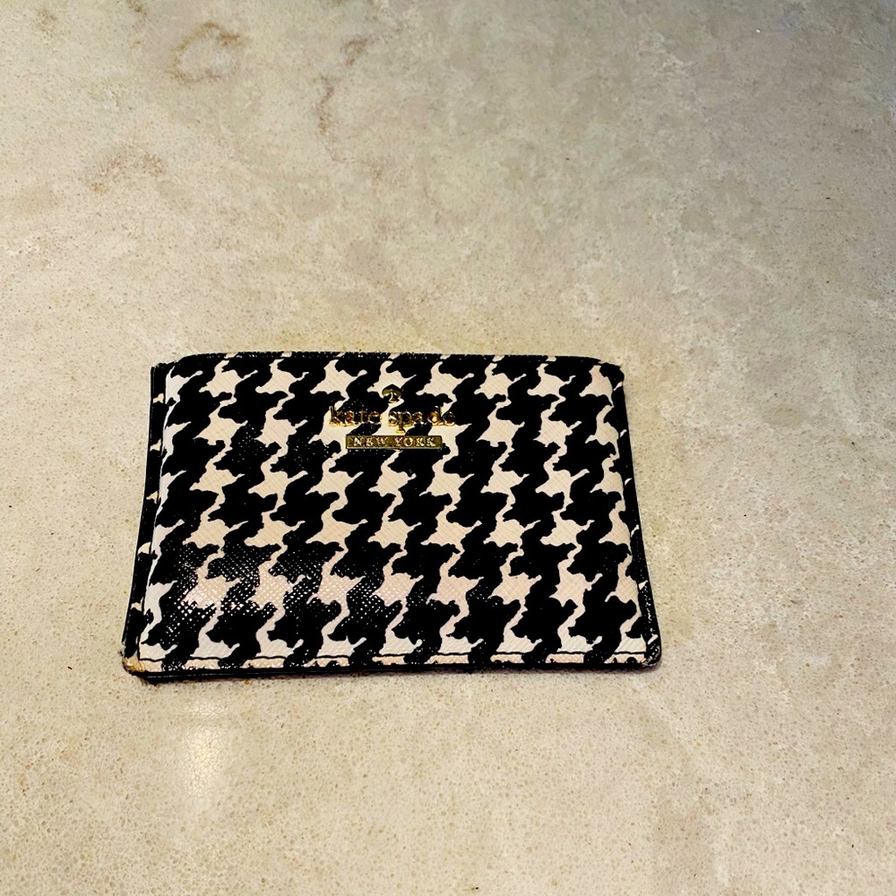 Kate spade card case black and white
